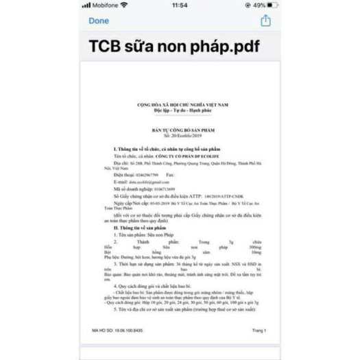 Sữa non Pháp Ecolife