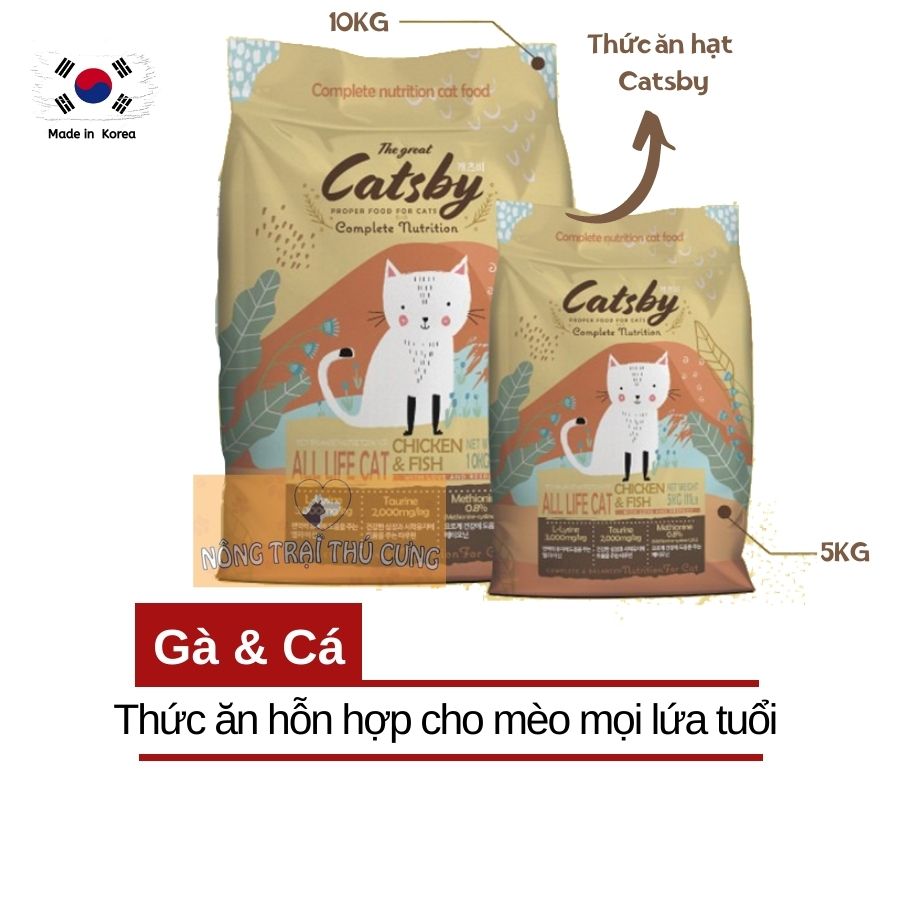 Hạt cho mèo catsby hàn quốc 5kg - 10kg cho mèo mọi lứa tuổi -