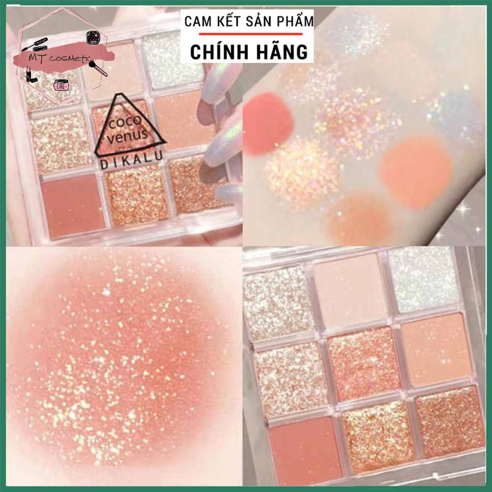 [CHÍNH HÃNG] Phấn Mắt DIKALU COCO VENUS 9 Ô Màu Nhũ Siêu Hot - Phấn mắt siêu lỳ màu mịn lâu trôi