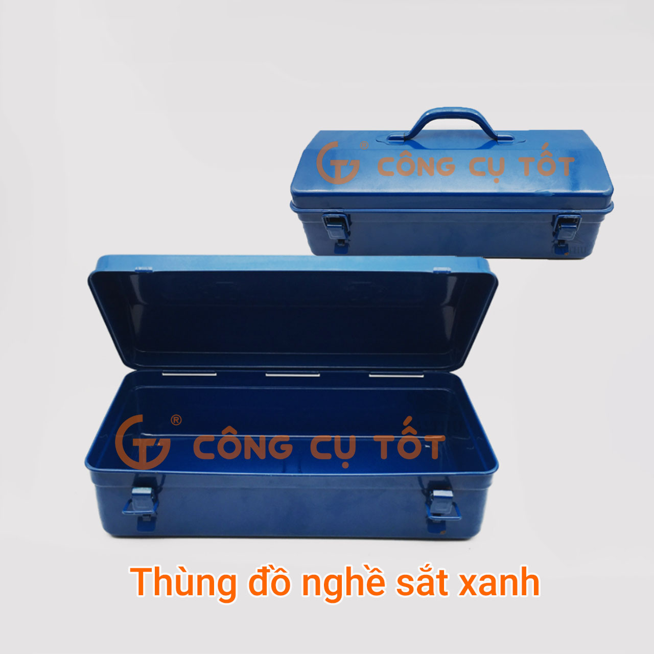 Hộp đồ nghề - Thùng đồ nghề bằng sắt màu xanh size tùy chọn