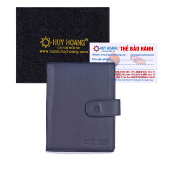 HK9108 - Ví đựng Passport  bấm nút màu đen