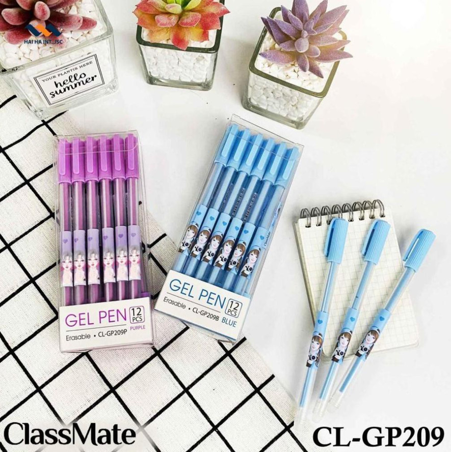 Bút gel xóa được 0.5mm - gp209 -classmate - viết trơn, nét đều, không chảy mực, an toàn - vpp đức minh