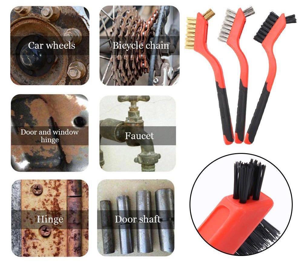 Bộ 3 bàn chải làm sạch đánh bóng kim loại rỉ sét