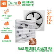 Omni Wall Mounted Exhaust Fan 8 inch / 10 inch / 12 inch