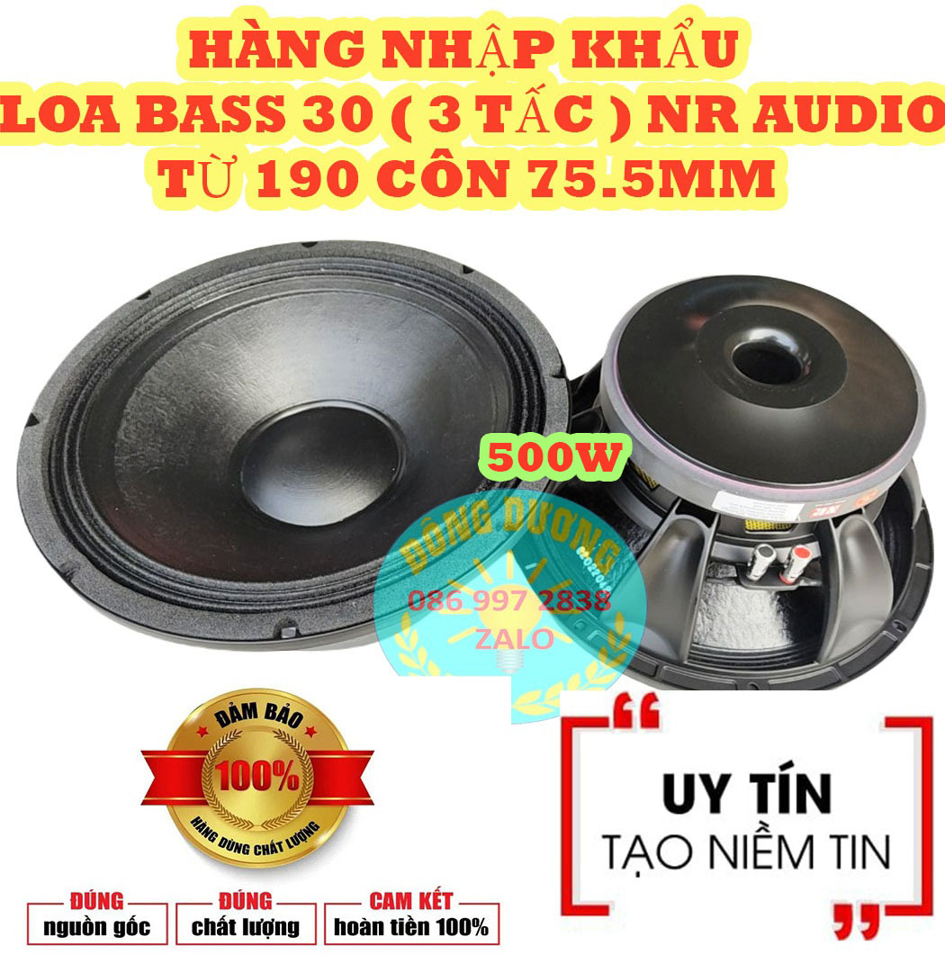 Loa bass 30 nr audio 12az350a chính hãng - từ 190 côn 76 gân 3 xếp - giá 1 đôi - củ loa 3 tấc - củ loa rời