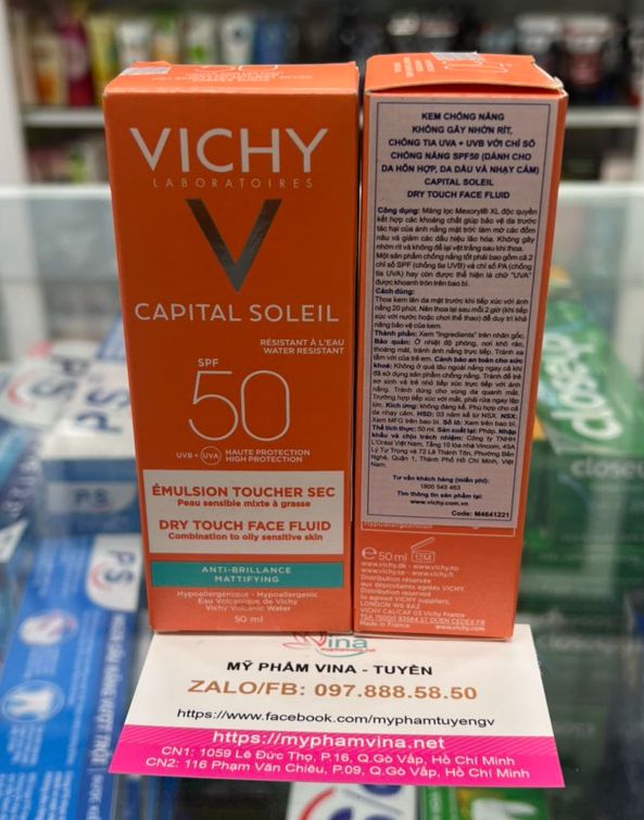 Kem Chống Nắng Vichy Capital Ideal Soleil SPF50+ cho da dầu nhạy cảm
