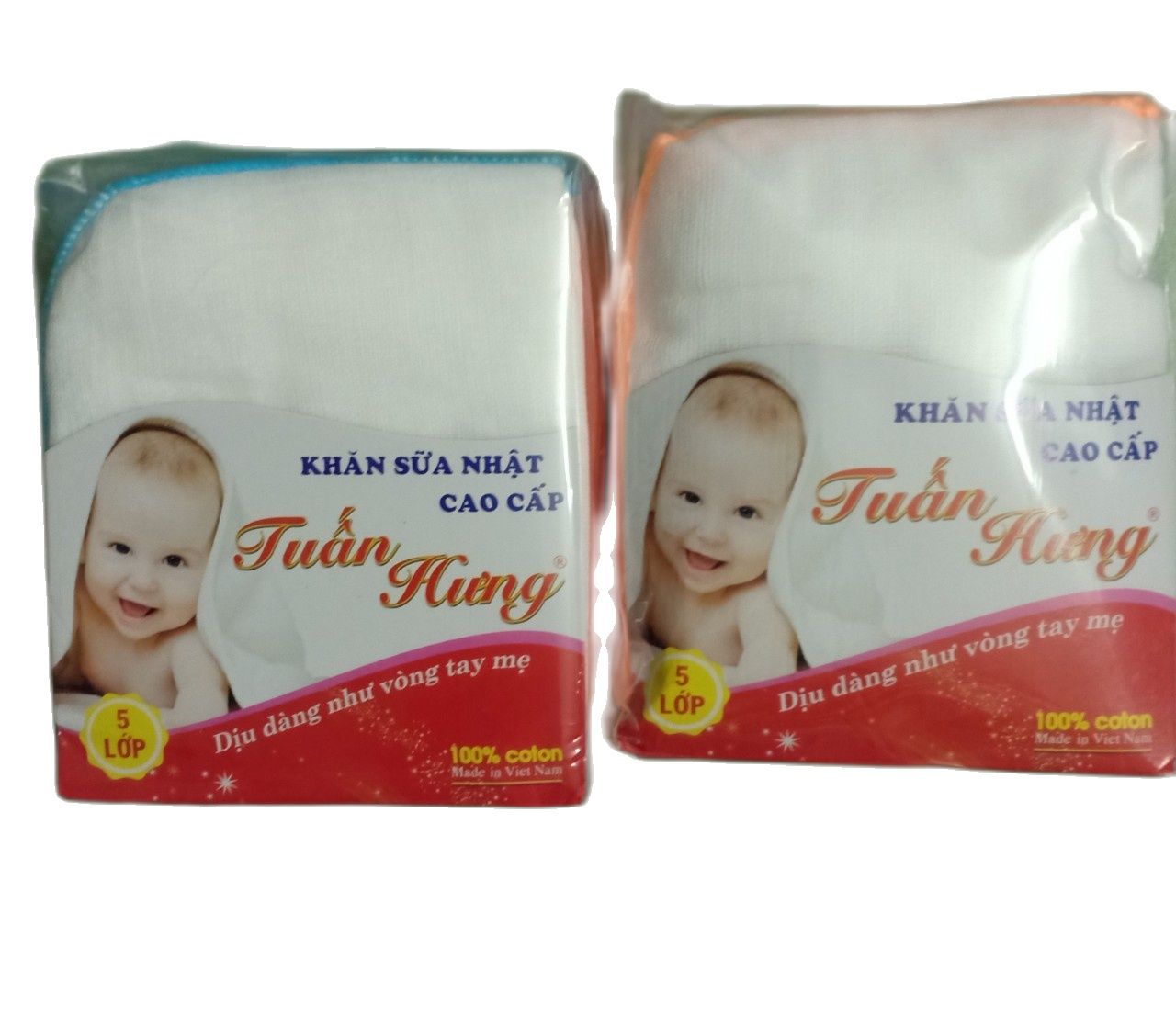 Combo 2 gói khăn sữa cao cấp 5 lớp dầy đẹp