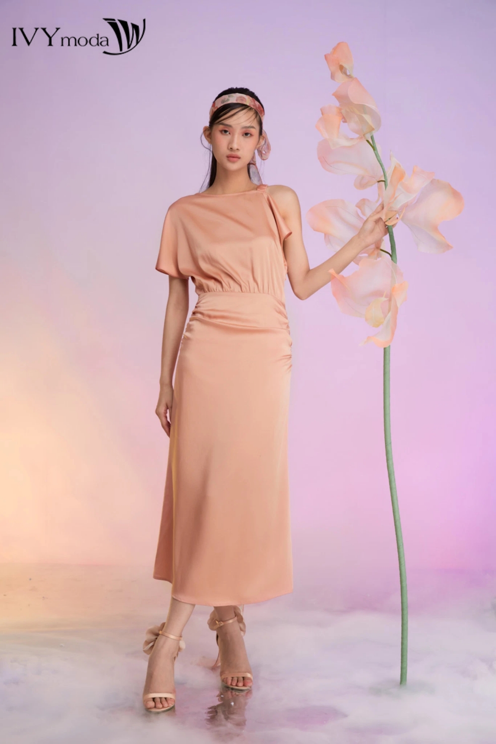 Đầm lụa lệch vai - phedra dress ivy moda ms 48m7457