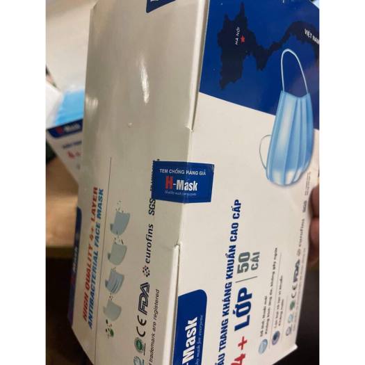 Hộp 50 cái khẩu trang y tế 4 lớp H - mask Loại 1 đạt tiêu chuẩn
