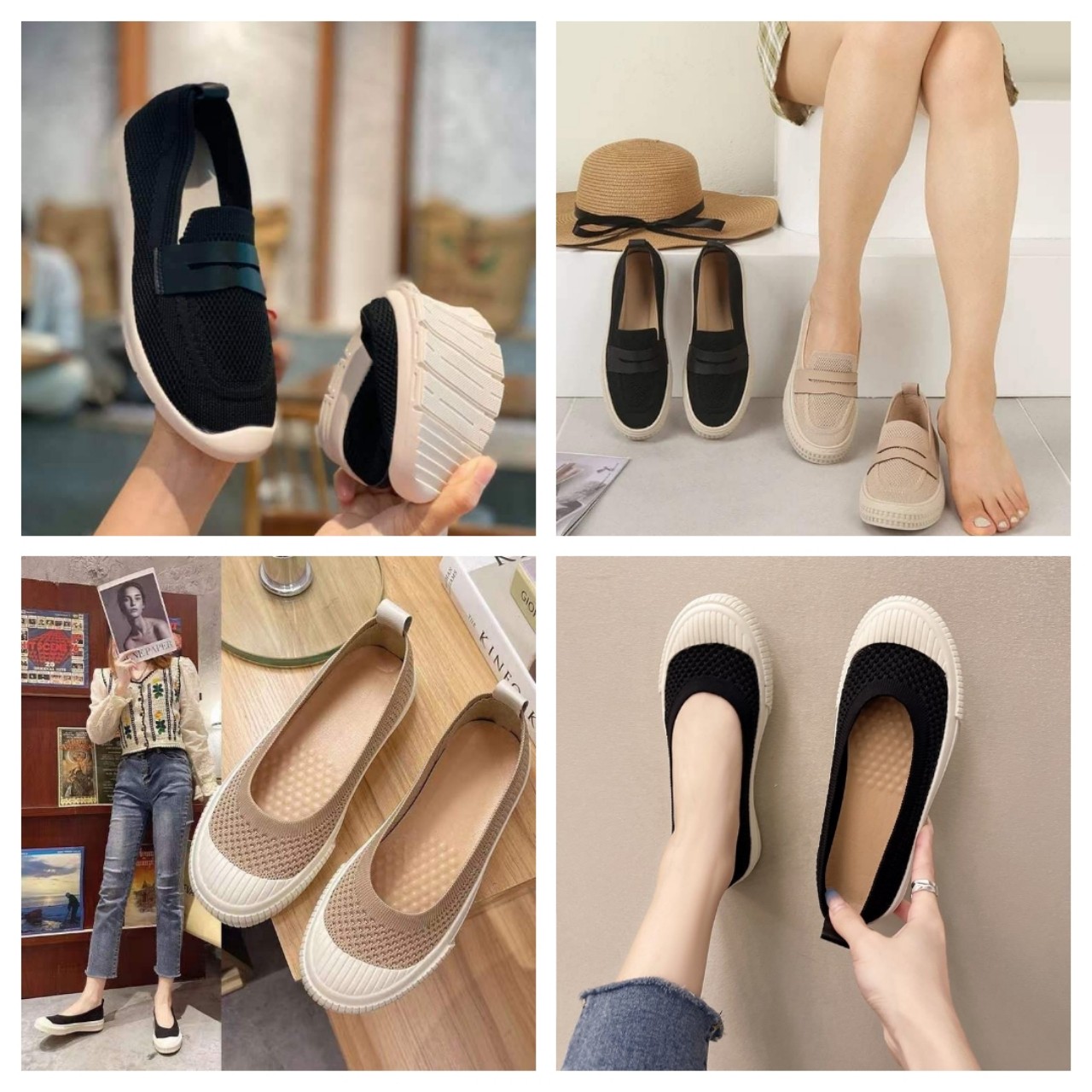 Giày lười quảng châu phối lưới êm chân fullbox