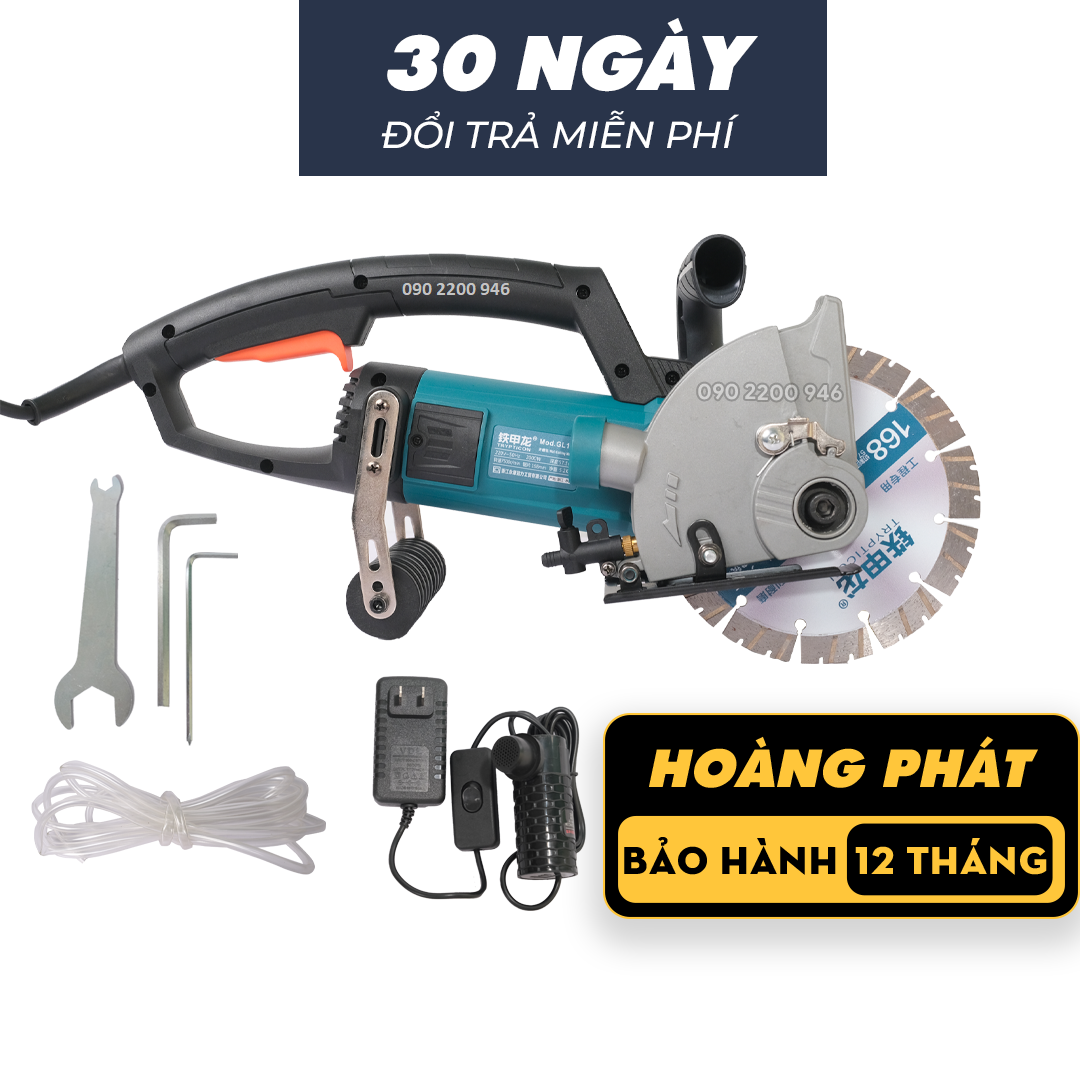 Máy cắt tường 1 lưỡi GL168 168MM | Máy cắt rãnh tường lưỡi 168mm | máy cắt tường 1 tấc 8 | máy cắt rãnh đi ống bảo ôn điều hòa , máy cắt tường điện nước , cắt sâu 5.8cm | bảo hành 1 năm | có tặng bơm đi kèm
