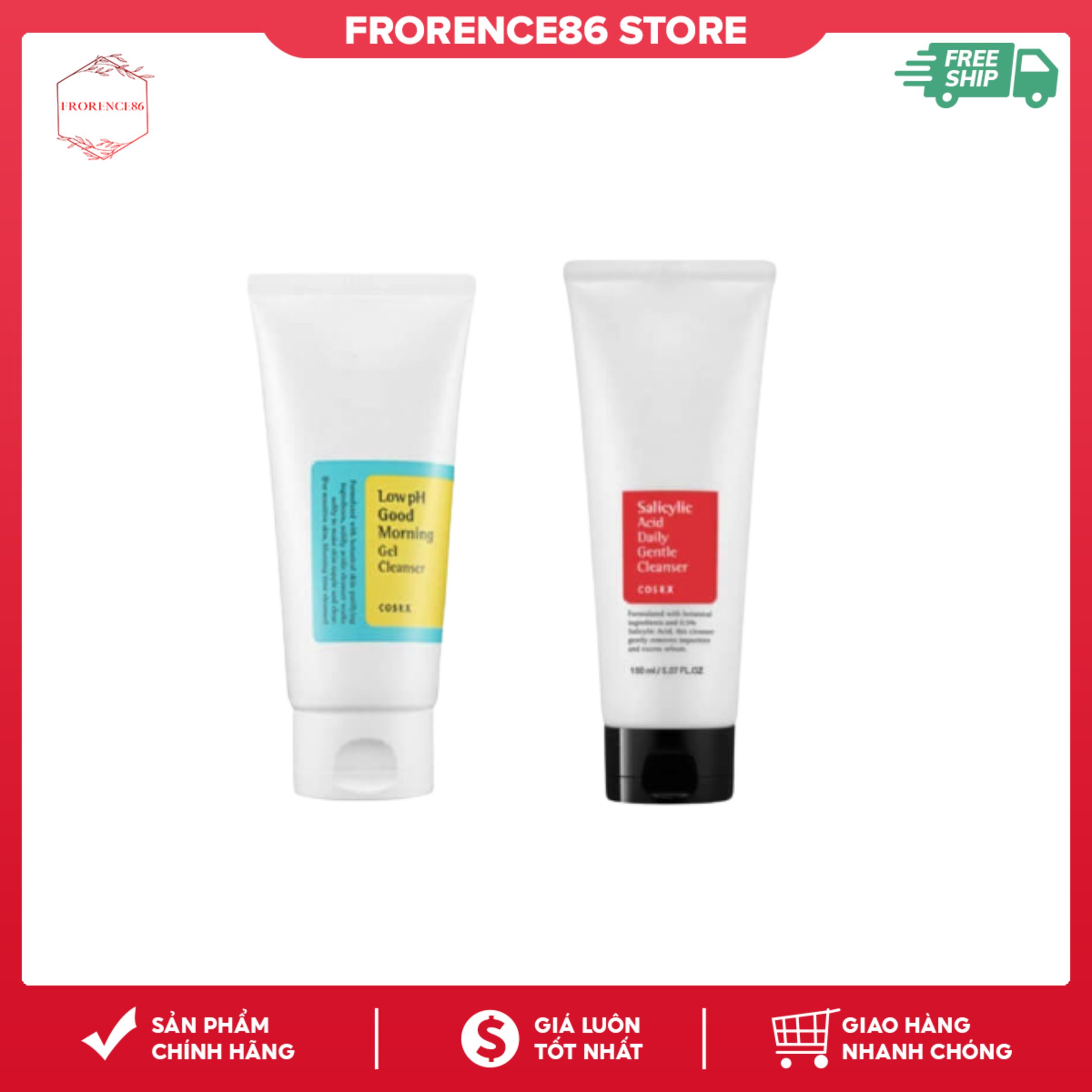 [ HÀNG HOT ] Sữa Rửa Mặt Dịu Nhẹ Cosrx Low Ph Good Morning Gel Cleanser 150ML, chiết xuất từ các thành phần tự nhiên và tràm trà, làm dịu da, kháng viêm, kiểm soát dầu nhờn, se khít lỗ chân lông hiệu quả - Frorence86 Store
