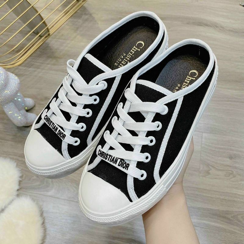 ) Giày Sục Diorrry viền Đen Trắng nữ tính