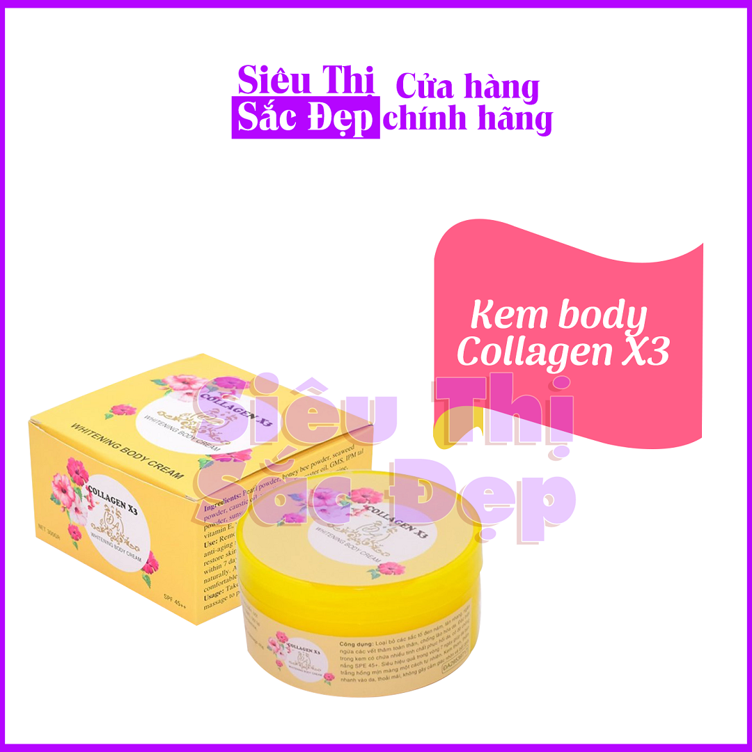 [HCM] Kem dưỡng trắng da body Colagen X3 300g (Xịn)