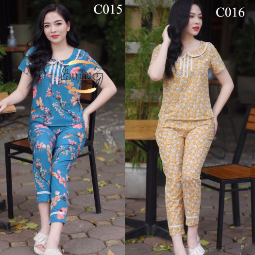 Đồ bộ nữ mặc ở nhà, Đồ bộ mặc nhà nữ tay lỡ cổ sen thu đông đẹp