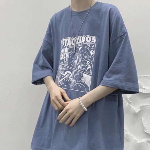 ¤▲ Áo thun tay lỡ nam nữ áo phông unisex form rộng chất cotton mát mịn thấm hút mồ hôi in hình Hoạt Hình