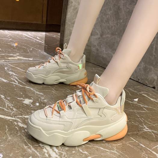 Giày Nữ Thời Trang Hàn Quốc Giày Da PU Đế Dày Nâng Cao Chống Thấm Nước Giày Thể Thao Ngoài Trời