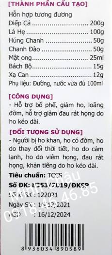 Khái thấu vương PT hỗ trợ bổ phế, giảm ho, loãng đờm