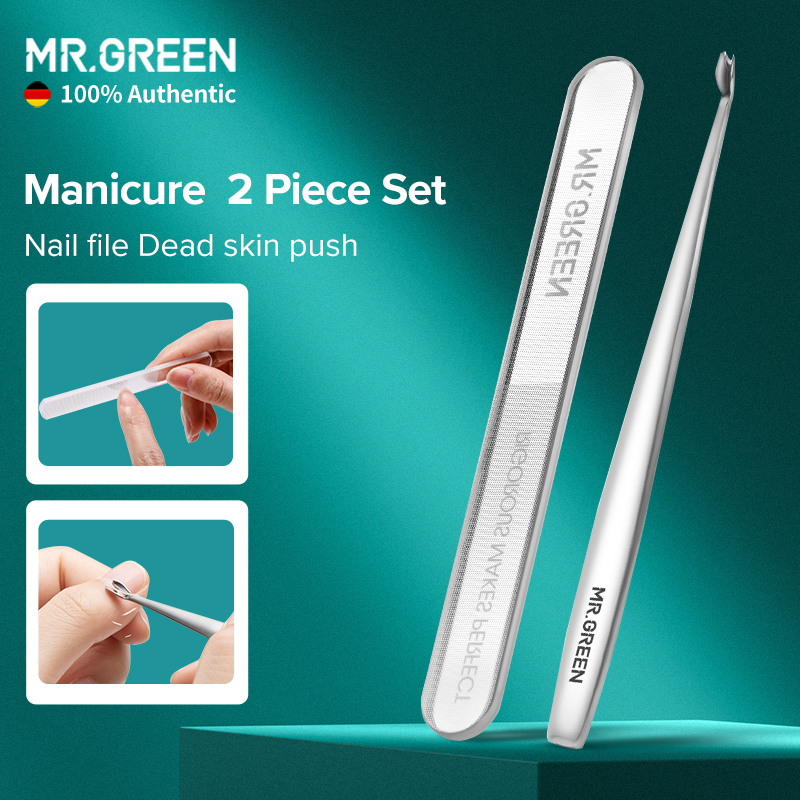Germany mr.green dũa móng tay thủy tinh nano dụng cụ đẩy da chết loại bỏ lớp biểu bì bộ dụng cụ làm móng thép không gỉ dụng cụ cạo móng nghệ thuật tông đơ làm sạch chăm sóc tại nhà và thẩm mỹ viện chuyên nghiệp