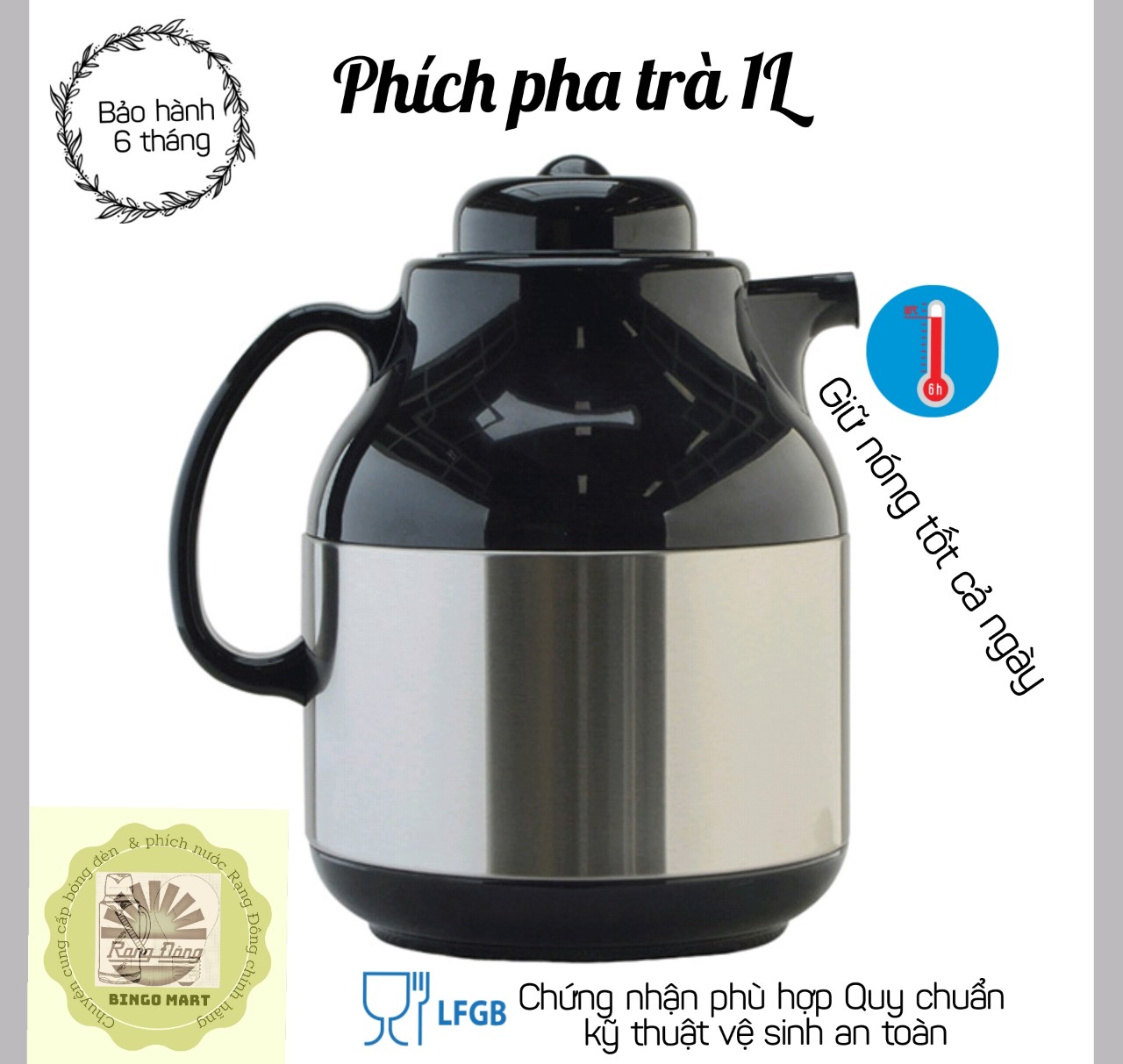 [RẠNG ĐÔNG CHÍNH HÃNG]Phích Pha trà 1 Lít Model: RD-1055 ST1.E