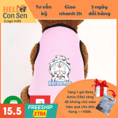 Áo chó mèo Quần Áo cho chó Hoạt Hình Doraemon quần áo cho mèo con chó poodle
