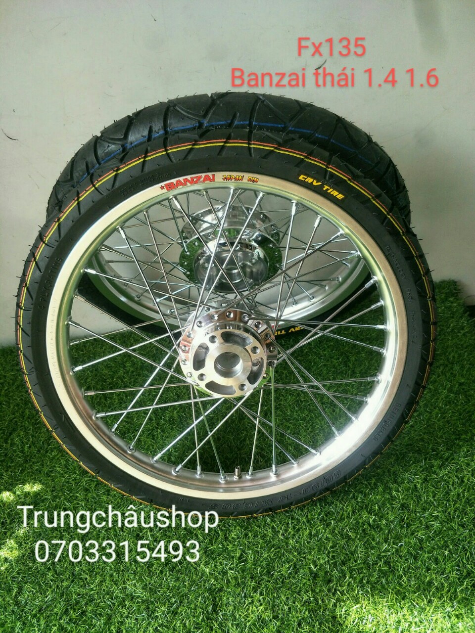 [HCM] CẶP BÁNH CĂM EX 135 150 NIỀNG NHÔM BANZAI,DALE,SOLUTE THÁI ĐÙM CĂM MẠ CROM LOẠI 1 FULL VỎ CAMEL HOẶC CRV GẮN NHƯ ZIN (TƯ VẤN NHANH SĐT TRÊN HÌNH)