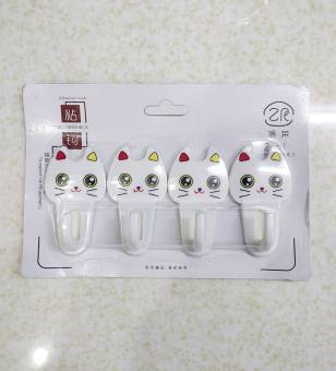 Set 4 móc dán tường hình mèo cute