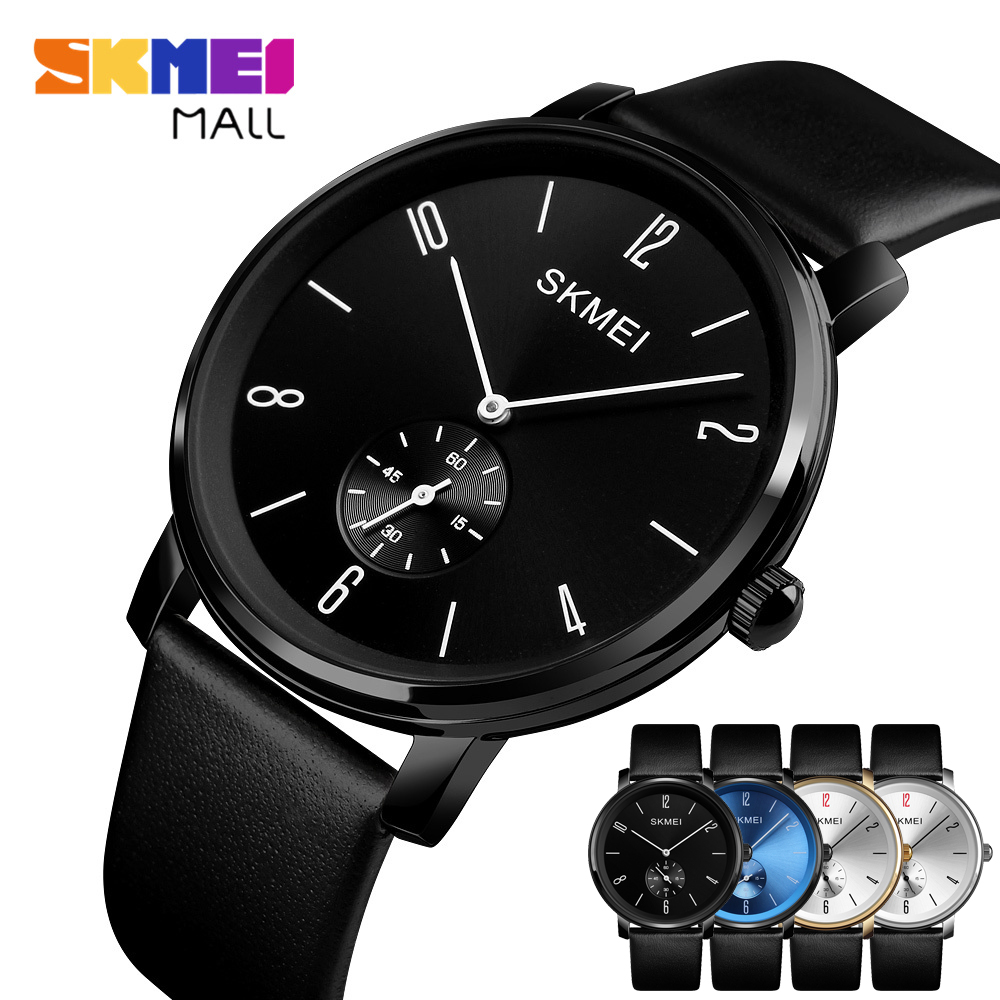 SKMEI Đồng Hồ Thạch Anh Mặt Số Nhỏ Sáng Tạo Thời Trang 1398 Cho Nam Đồng Hồ Đeo Tay Siêu Mỏng Dây Da Đơn Giản Chống Nước 3ATM