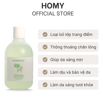 Nước tẩy trang Rau Má & Diếp Cá Herbario 300ml giúp loại bỏ bụi bẩn và lớp trang điểm