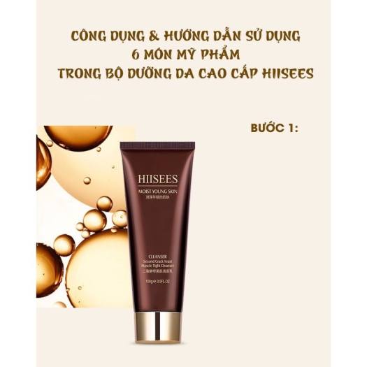 Bộ Mỹ Phẩm Dưỡng Da 6 Món Hiisees | Bộ sản phẩm dưỡng da - căng bóng chăm sóc da mặt HIISEES Bộ 6 món nội địa trung