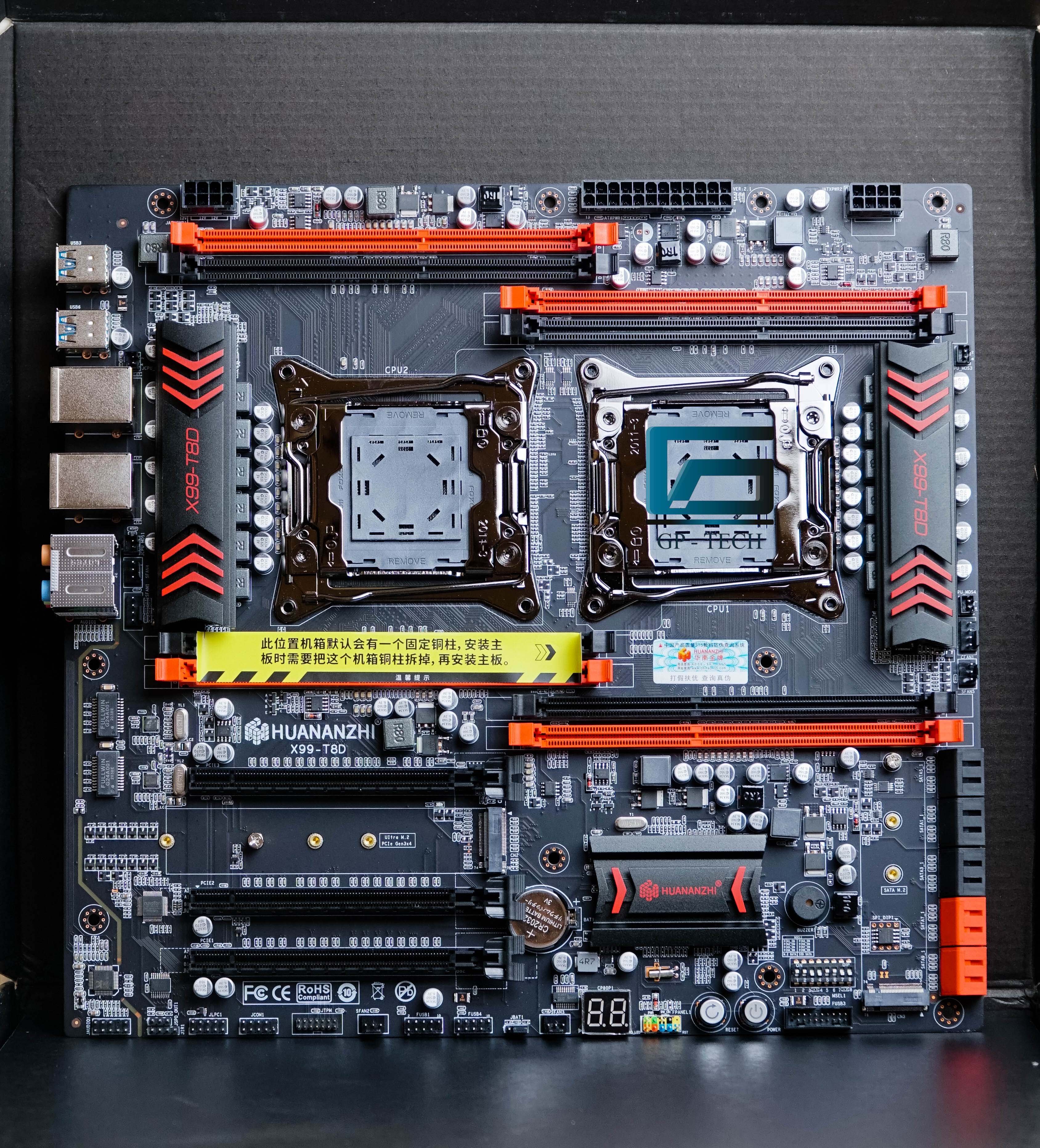 Mainboard huananzhi x99 t8d/f8d chạy dual 2 cpu xeon 8 khe ddr3/ddr4 bh 12 tháng chính hãng