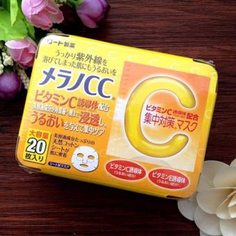 ??Mặt Nạ Dưỡng Trắng Da Mờ Thâm Nám Melano Cc Rohto Whitening Mask 20 Miếng??