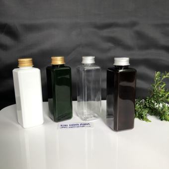 Chai Lọ 100ml / 120ml / 150ml Nắp Nhôm vặn màu vàng / Bạc - Vỏ Chai Nhựa VUÔNG trong suốt / Nâu / Trắng chiết Mỹ phẩm