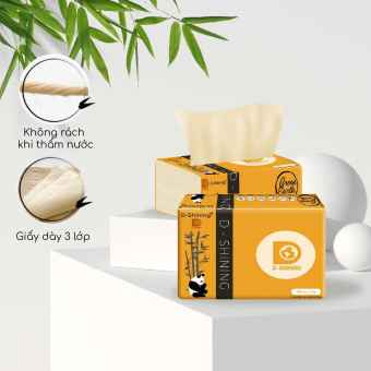 2 Bịch Giấy ăn gấu trúc D-SHINING độc quyền nhà phân phối (300 tờ)