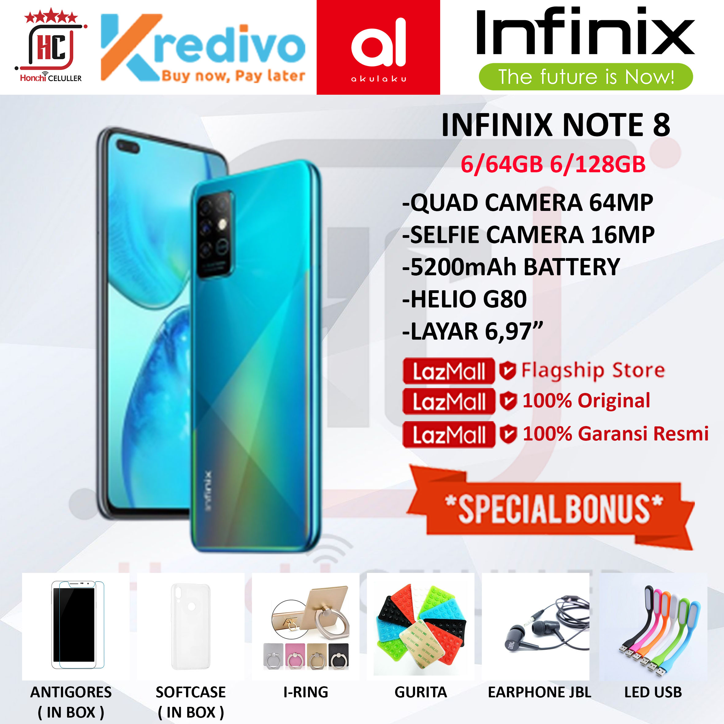 INFINIX NOTE 8 RAM 6GB ROM 64GB RAM 6GB ROM 128GB 6/64GB 6/128GB GARANSI RESMI INFINIX INDONESIA Harga  1,999,000 Ringgit*Penghantaran Percuma