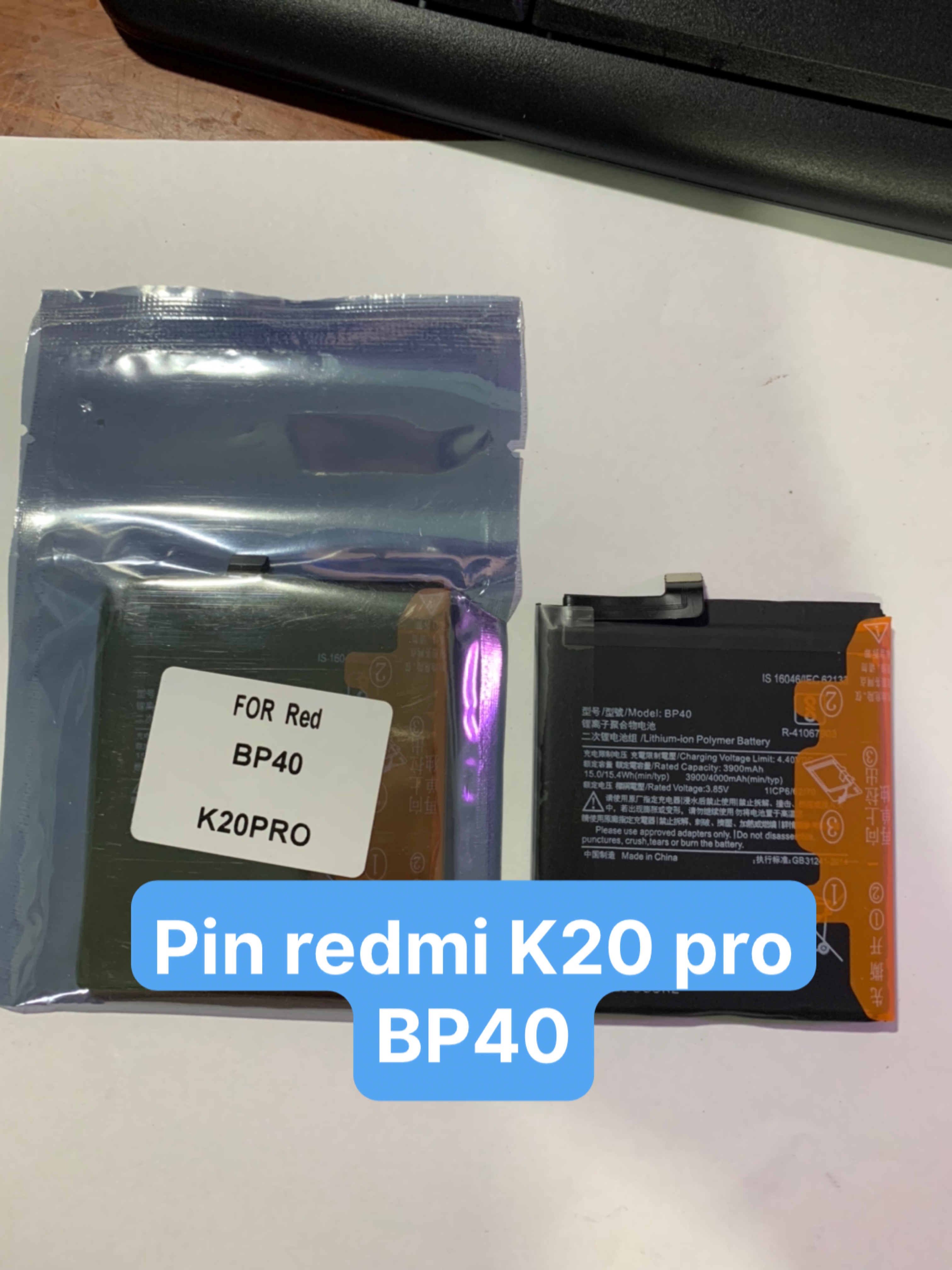 Pin zin hãng xiaomi redmi bp40: k20 pro/ mi 9t/ mi 9t pro/ redmi k20 dung lượng 3900/4000mah