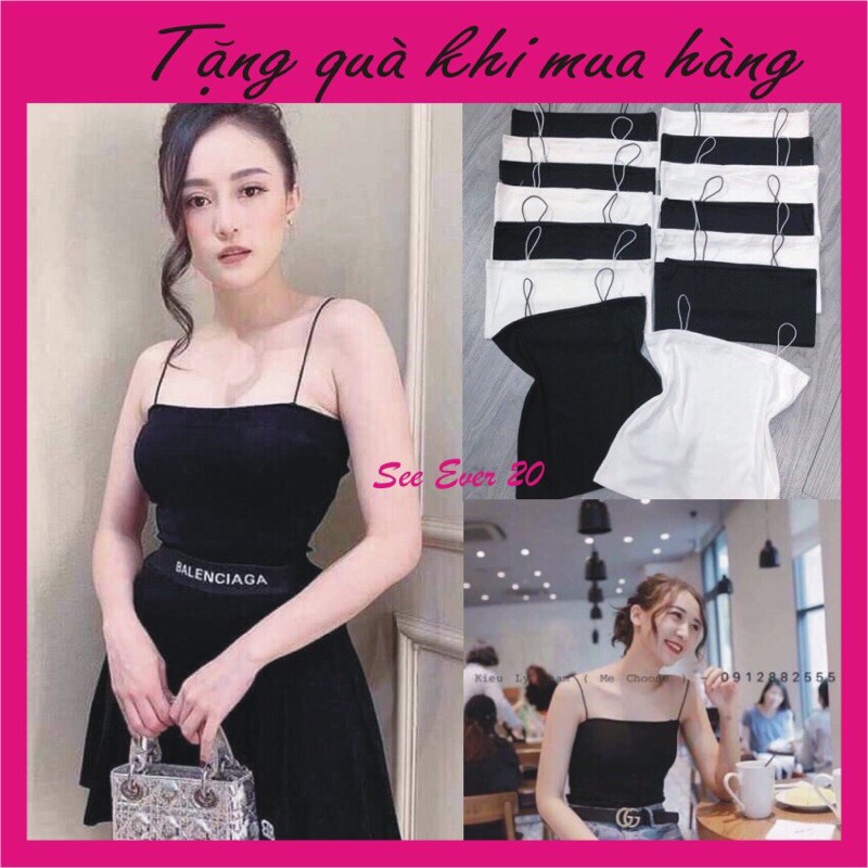 Áo bra 2 dây sợi bún dáng body chất cotton phong cách hàn b01