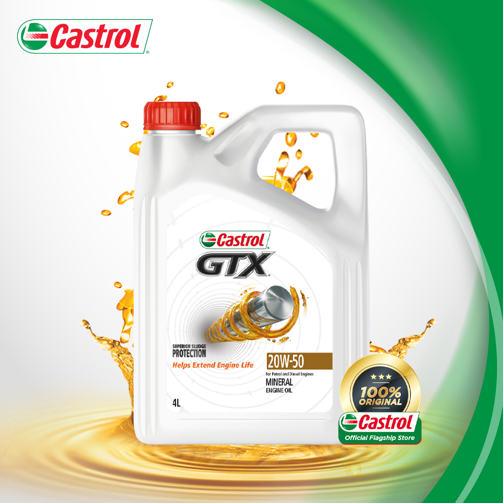 Castrol GTX 20W-50 Engine Oil For Petrol & Diesel Cars 4L