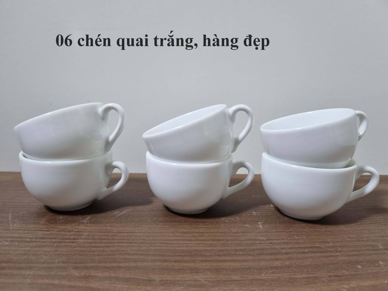 10 chén trà ( ly ) quai trắng hàng đẹp dùng để uống trà