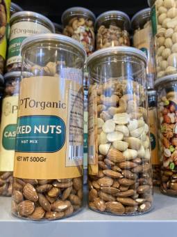 HẠT DINH DƯỠNG - MACCA, - HẠNH NHÂN, HẠT ĐIỀU ĐÃ TÁCH VỎ HẠNH NHÂN - HẠT ÓC CHÓ  - HŨ PET  500G - LÀM SỮA CHO BÉ