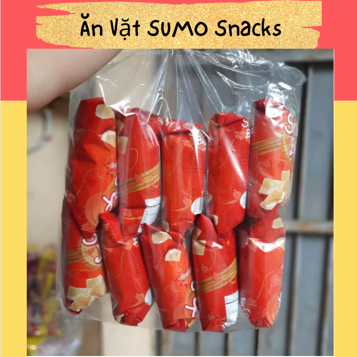 Bịch 10 Gói Bim Bim Snack Bí Đỏ Vị Bò Nướng Oishi gói 35/40g-Ăn Vặt Sumo Snack