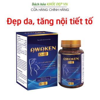 Awaken Gold từ sâm tố nữ, mầm đậu nành, kẽm giúp đẹp da, tăng nội tiết tố nữ, tăng sinh lý nữ, giảm khô hạn - Chai 30 viên