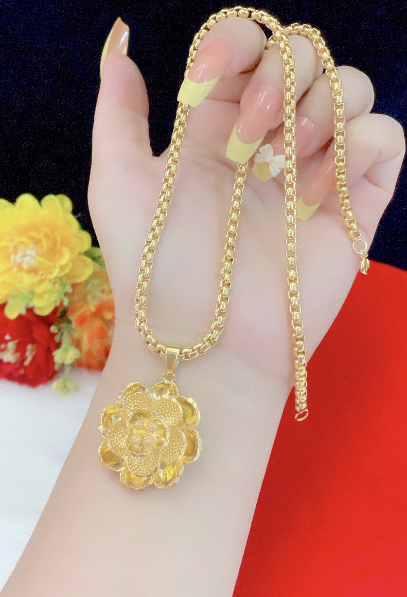Dây chuyền cưới hoa mạ 24k cực đep