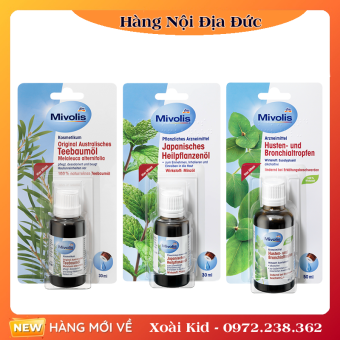 Bộ Tinh Dầu Bạc Hà, Tràm, Khuynh Diệp Mivolis Japanisches Heilpflanzenol 30 ml NỘI ĐỊA ĐỨC [Date mới nhất]