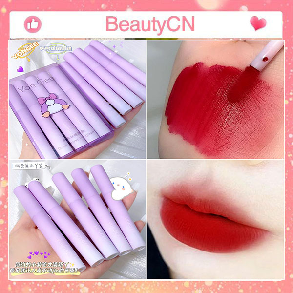 Set son Vongee tím 5 cây- Set Son Vongee hình Vịt