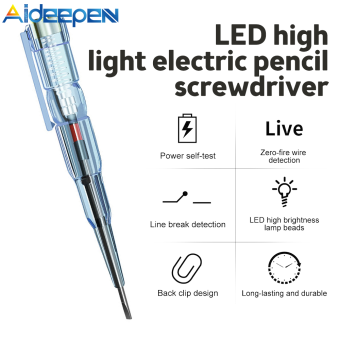 Aideepen Bút Thử Tuốc Nơ Vít Bút Thử Điện Áp 70-250V Bút Thử Mạch Đèn Bút Thử Điện Tuốc Nơ Vít