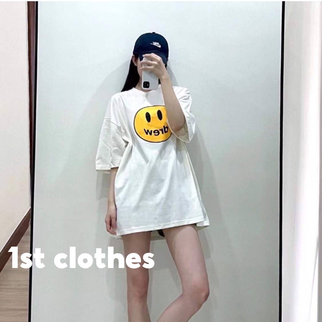Áo phông nam nữ form rộng DREW Áo thun nữ tay lỡ cổ tròn freesize 1stclothes