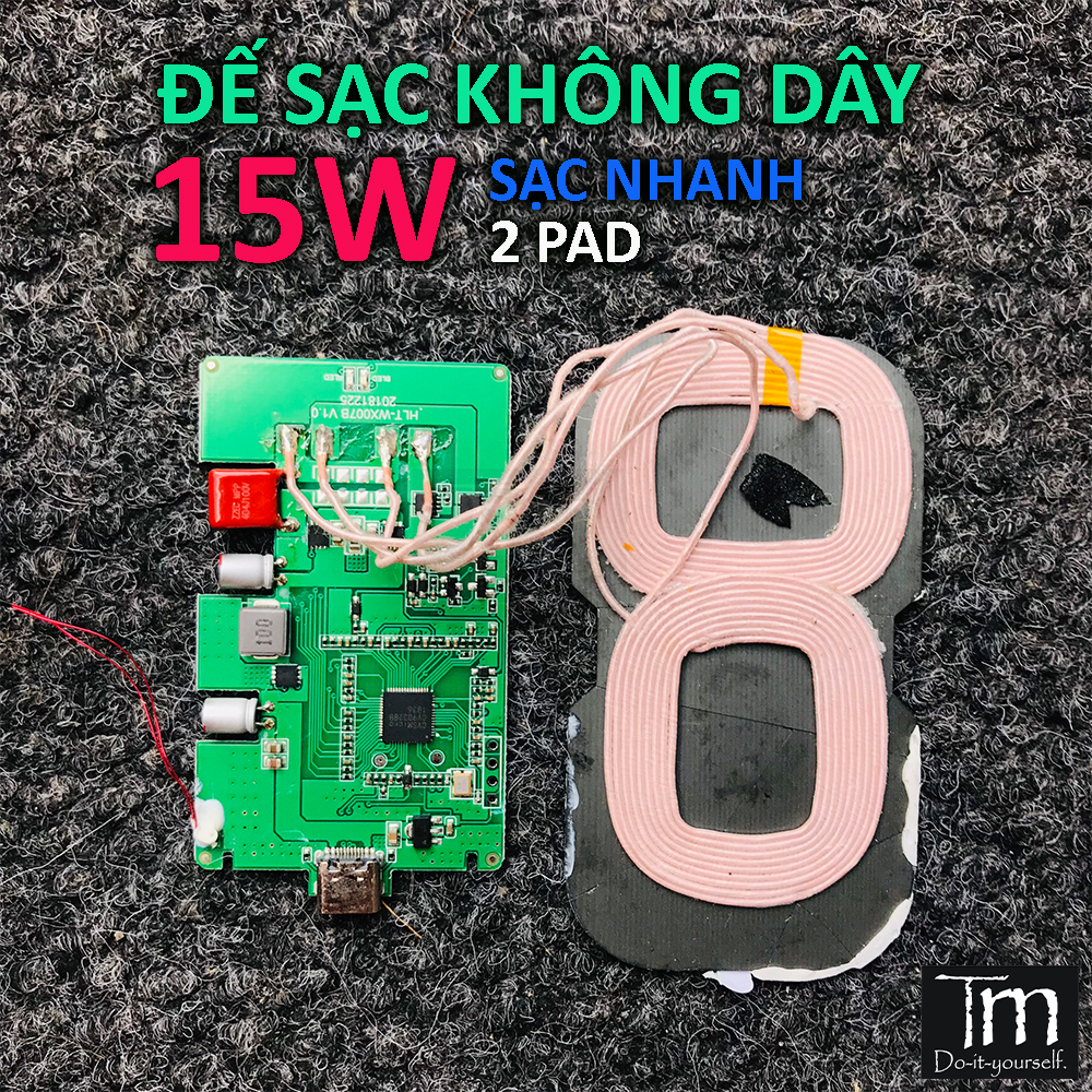 Đế sạc nhanh không dây qi 15w
