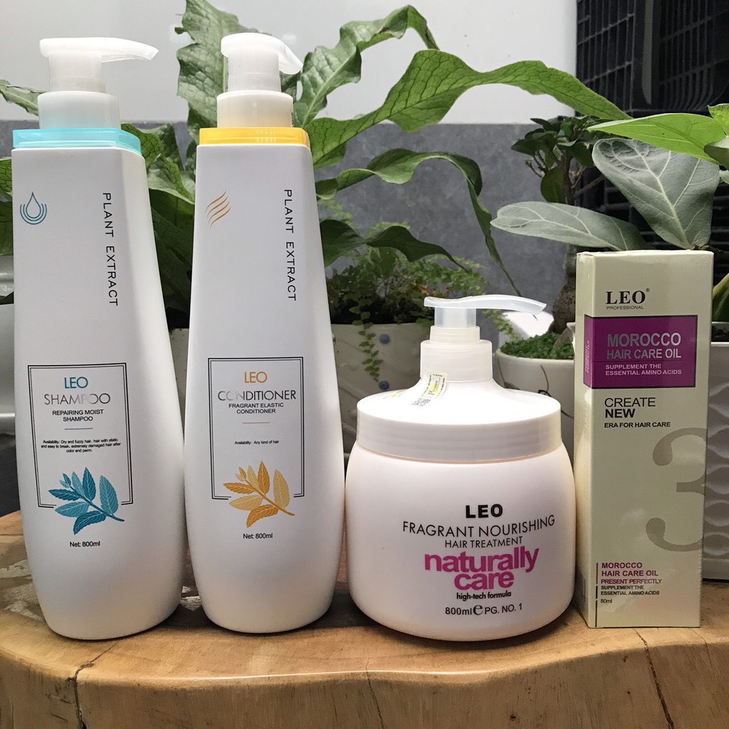 Bộ dầu gội, dầu xả, hấp dầu, tinh dầu phục hồi tóc hư tổn Prosee Leo 800ml