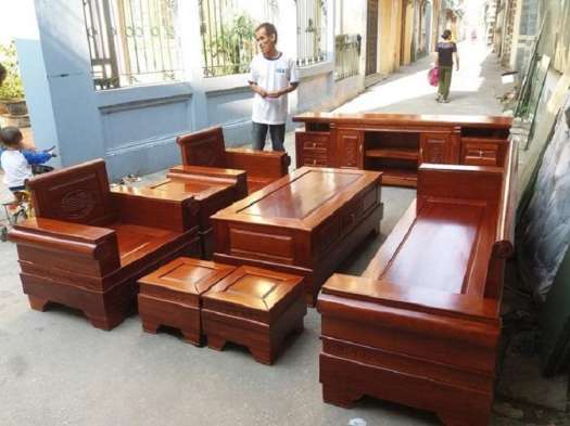bộ bàn ghế phòng khách sofa pháo gỗ xoan đào
